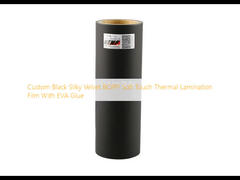 Maßgeschneiderte BOPP-Soft-Touch-Thermalaminierungsfolie aus schwarzem seidigem Samt mit EVA-Kleber